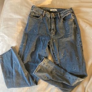 Pacsun embroidered loose mom jeans